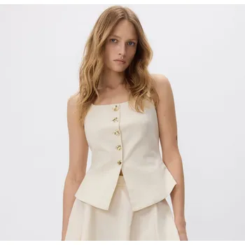 Reserved - Vesta s ozdobnými knoflíky - tělová - 254FT-02X - 254FT-02X-M