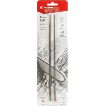 Kulatý pilník 3,2 mm na pilové řetězy 1/8" (2ks) Kramp (KP-182FKR) (Kulatý pilník pro ruční ostření řetězů motorových pil. Délka 200 mm. Průměr 3,2 mm. Kulatý pilník s průměrem 3,2 mm je vhodný pro 1/8" řetězy.)