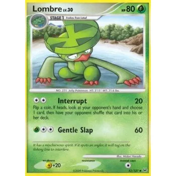 Karetní hra Pokémon PL 052/127 Lombre Lv.30 - Platinum Stav: Excellent, Verze: NORMAL