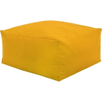 Taburet Plyšová taburetka hořčicová