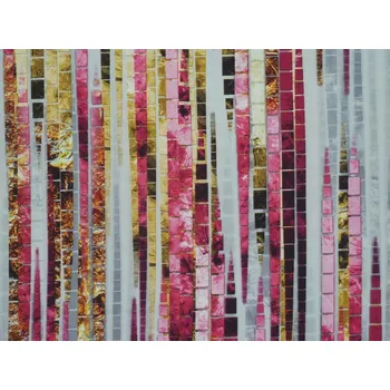 hedvábná šatovka 3254 s růžovým mozaikovým vzorem