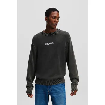 Pánský svetr SVETR KARL LAGERFELD JEANS KLJ ACID WASH KNIT SWEAT WASHED BLACK
