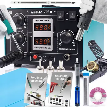 Páječka PÁJECÍ STANICE 2V1 YIHUA 706 II WEP HOTAIR MATA CÍN PLETENINA HROT T12