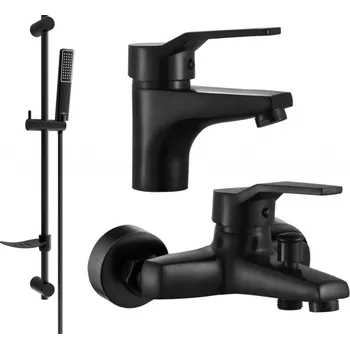 Vodovodní baterie Mexen Caro DF72 koupelnová sada, černá - 746603DF72-70 Bateriové soupravy