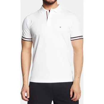 Pánské tričko Pánské bílé polo triko Tommy Hilfiger - Velikost S, Barva Bílá 38901 MW0MW23960