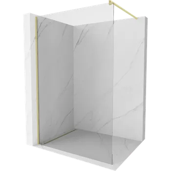 Mexen Kioto sprchová stěna Walk-in 170 x 200 cm, průhledná 8 mm, zlatá kartáčovaná - 800-170-101-55-00 Sprchové stěny