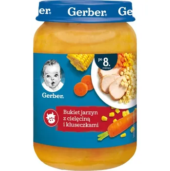 Dětská výživa Příkrm Gerber Kytice zeleniny s telecím masem a nudličkami od 8. měsíce 190 g