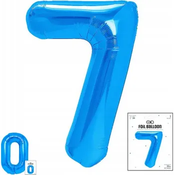 Balónek FÓLIOVÝ BALÓN ČÍSLO 7 MODRÝ NA OSLAVU NAROZENIN 40 cm