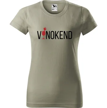 Dámské tričko Dámské tričko s potiskem Vínokend Barva trička: Světlá khaki - 28, Velikost: 2XL