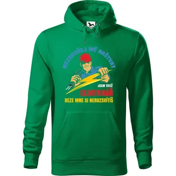 Pánská mikina Pánská mikina s potiskem Jsem elektrikář Velikost (muž): 2XL, Vyberte barvu: Středně zelená