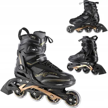 Kolečkové brusle Nastavitelné brusle 2v1 pro mládež, vel. 43, kolečkové brusle brusle černo-zlaté