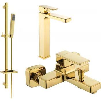 Vodovodní baterie Mexen Cetus DQ77 vanová sada, zlatá - 744313DQ77-50 Bateriové soupravy