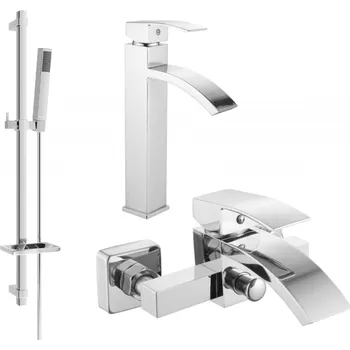 Vodovodní baterie Mexen Libra DQ77 sada vanových armatur, chrom - 745113DQ77-00 Bateriové soupravy