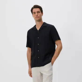 Pánské oblečení Reserved - Košile ze směsi lnu - černý - 191DV-99X - 191DV-99X-XL