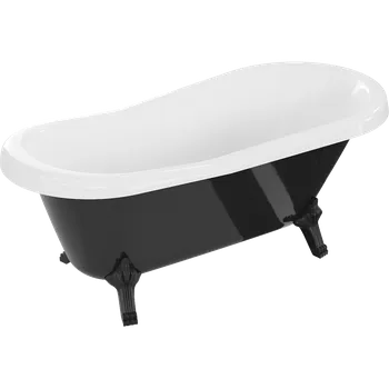 Vana Mexen Retro volně stojící vana 150 x 73 cm, bílá/černá, nohy černé - 53251507375-70 Volně stojící vany
