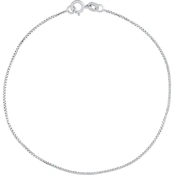 Náramek Zlatý náramek Box z bílého zlata - 0,8 mm