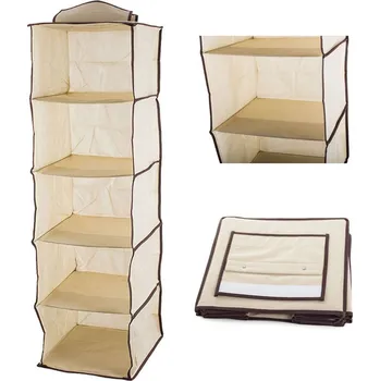 Úložný box Verk Závěsný organizér do skříně s 5 policemi 100 cm