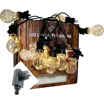 Venkovní osvětlení ZAHRADNÍ SVĚTLA ŽÁROVKY ŘETĚZ LED GIRLANDA 230V