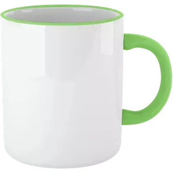 Hrnek s barevným lemem, 100 ks, tyrkysová [44]