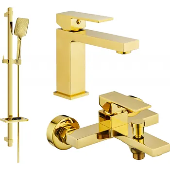 Vodovodní baterie Mexen Uno DQ62 vanový set, zlatý - 71403DQ62-50 Bateriové soupravy