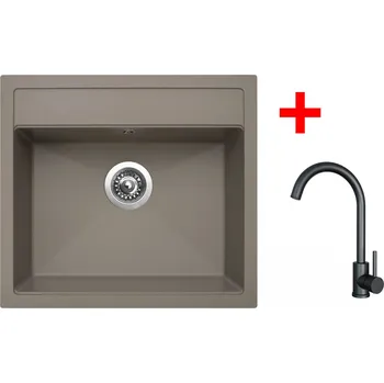 Kuchyňský dřez Sinks SOLO 560 Truffle + ARCO černá matná