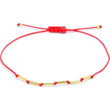 Náramek Sadré Červený náramek s pozlacenými korálky