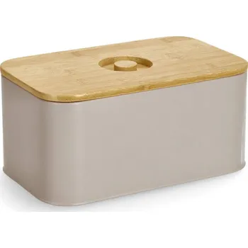 chlebník Zeller Chlebník s bambusovým víkem, 30 x 18 x 13 cm, taupe