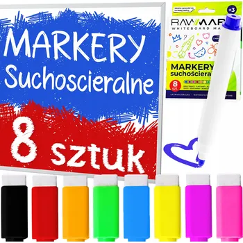 Popisovač na bílou tabuli, vícebarevný Rawmark, 8 ks