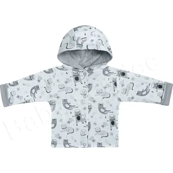Dupačky Kabátek dvojitý oboustranný s kapucí Kočky Baby Service šedý velikost 80