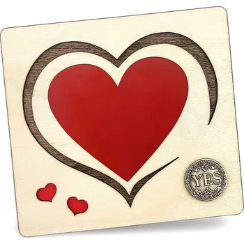 Žertovný předmět GRAVENO Stírací Přání se srdcem a mincí