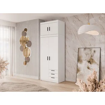 Ložnice Šatní skříň Melen 2D3S + nástavec, Barva: bílá MIRJAN 5903211403859