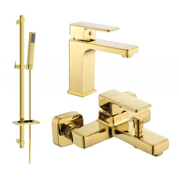 Vodovodní baterie Mexen Cetus DQ77 vanová sada, zlatá - 744303DQ77-50 Bateriové soupravy