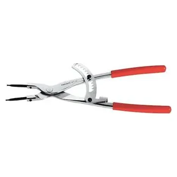 Kleště Facom 477.32 Roztahovací kleště s hřebenovým mechanismem, 45° zahnuté čelisti pro vnější pojistné kroužky, 85–200 mm