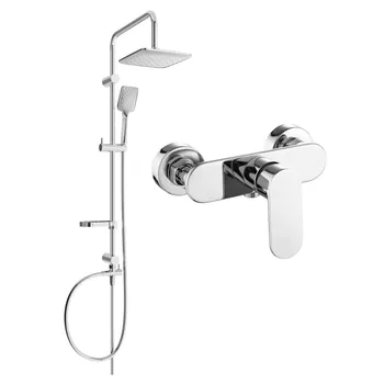 Sprchový set Mexen Sven nástěnná sprchová souprava s dešťovou sprchou a sprchovou baterií Milo, chrom - 71340262-00 Nástěnné sprchové systémy