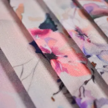 Plisovaný úplet Punto di Roma 230g květiny světlé 4