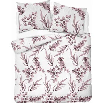 Povlečení Bavlna Povlečení 160x200 Květiny Listy Růžový Vřes