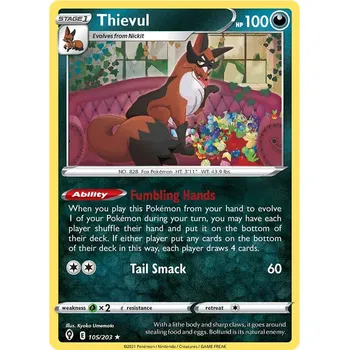 Sběratelská karetní hra Pokémon TCG Thievul 105/203 - Reverse Holo