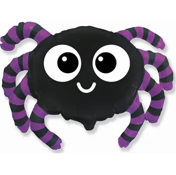 Balónek Fóliový balónek Pavouk, černo-fialový, 79x46 cm