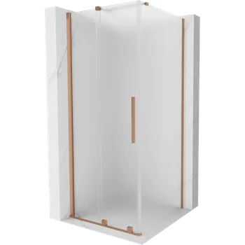 Mexen Velar posuvná sprchová kabina 110 x 110 cm, matné sklo, kartáčovaná měď - 871-110-110-31-65 Sprchové kouty