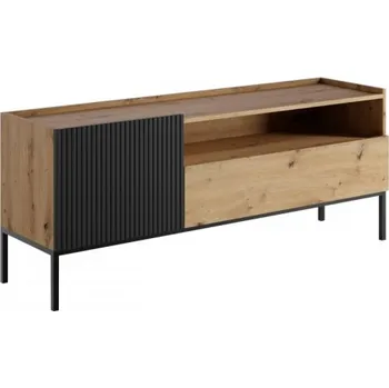 Televizní stolek Moderní TV skříňka Zulek 150 1D1SZ, Barva: dub artisan / dub artisan + černá MIRJAN 5903211407680