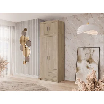 Šatní skříň Melen 2D3S + nástavec, Barva: dub sonoma MIRJAN 5903211403866