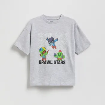 Chlapecká mikina Reserved - Tričko s potiskem Brawl Stars - světle šedá - 944EG-09M - 944EG-09M-152