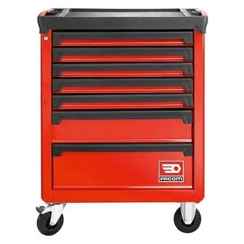 Dílenský regál Facom ROLL.7M3A Mobilní skříňka, 7 šuplíků, červená