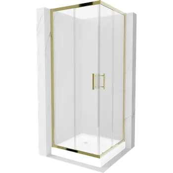 Mexen Rio čtvercová sprchová kabina 80 x 80 cm, matné sklo, zlatá + vanička Rio, bílá - 860-080-080-50-30-4510 Sprchové kouty s vaničkou