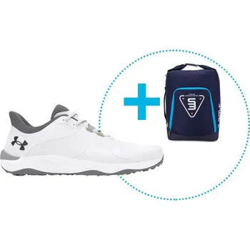 Golf Under Armour Drive Pro SL pánské golfové boty, bílé bílé, široká, bez spajků, 40.5