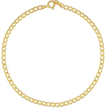 Šperk Zlatý náramek Curb Pancr ze žlutého zlata s broušenými očky - 2,7 mm