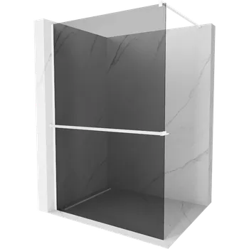 Mexen Kioto+ sprchová stěna s poličkou Walk-in 120 x 200 cm, grafitová, bílá - 800-120-121-20-40 Sprchové stěny