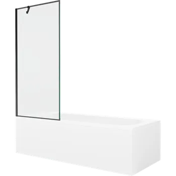 Vana Mexen Vega obdélníková vana 160 x 70 cm s obložením a jednokřídlým skleněným panelem 80 cm, černý vzor - 550116070X9508007070 Vany se zástěnou