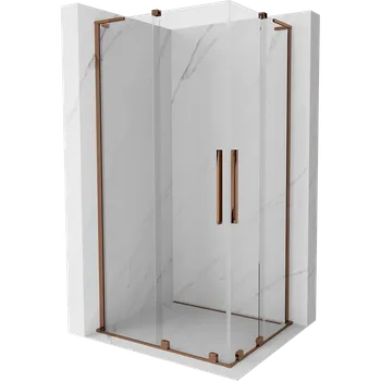 Mexen Velar L Duo sprchová kabina posuvná 90 x 80 cm, transparentní, růžové zlato - 871-090-080-02-03-60 Sprchové kouty