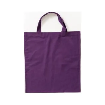 Bavlněná taška barevná krátká držadla, Fialová